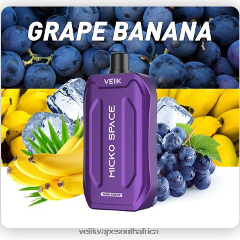 VEIIK Airo Pod - VEIIK Micko Space Disposable Vape 7000 Puffs Grape Banana A4Z6R435