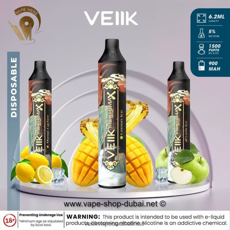 VEIIK Vape Cape Town - VEIIK Micko MAX Disposable Vape 1500 Puffs Raspberry Orange A4Z6R452