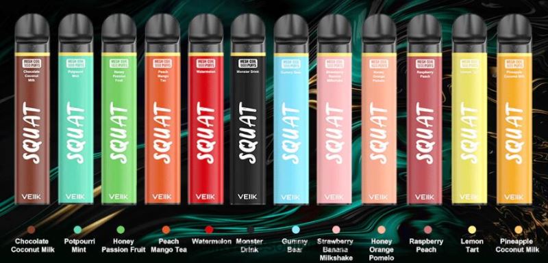 VEIIK Vape Review - VEIIK Squat Mesh 1800 Puffs Disposable Vape Pen 10pcs Multiple Flavors A4Z6R454